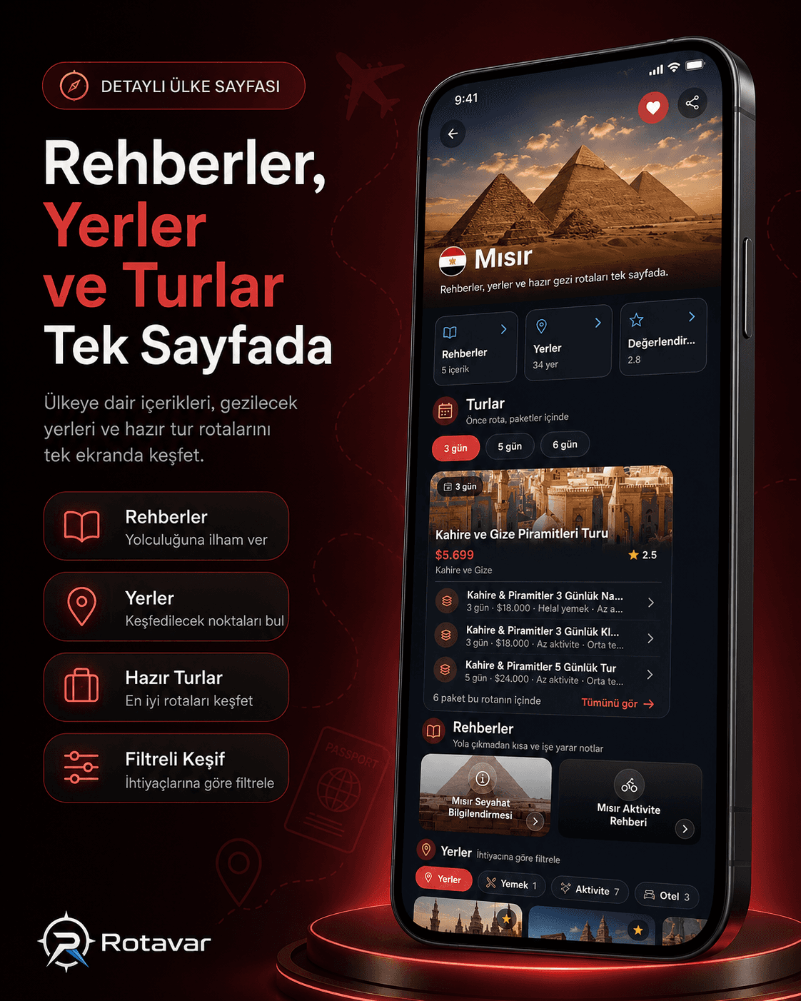 Rehberler, yerler ve turlar
